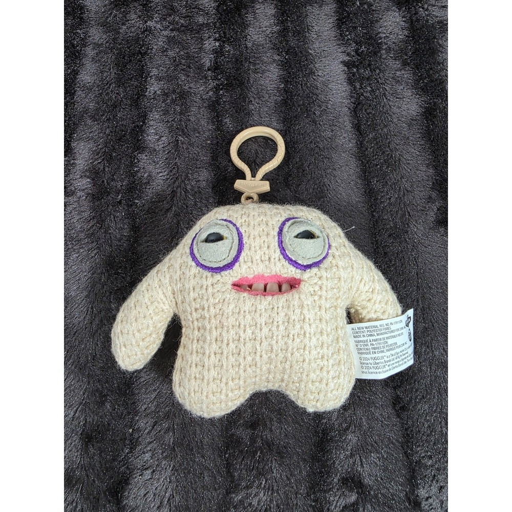 Fuggler Mr Needles Plush Keychain Cream Knit 2024 Clip On Toy